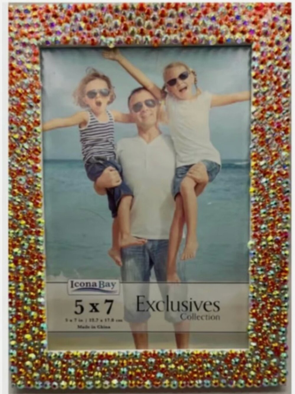 Handmade Iridescent Bling 5x7 Picture Frame Glam Crystal Home Decor